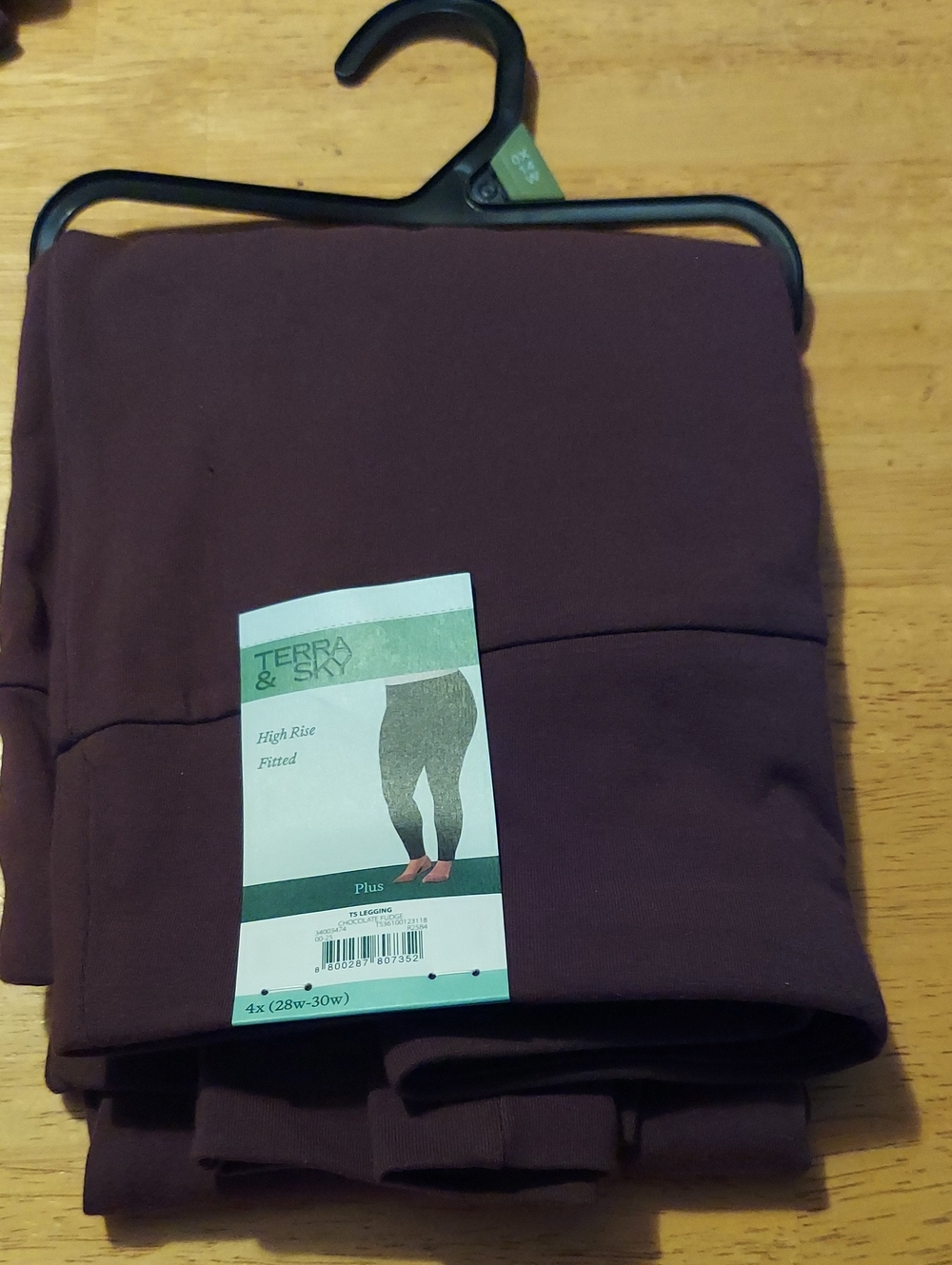3 Pairs of Terra & Sky High-Rise Fitted Leggings - Brown